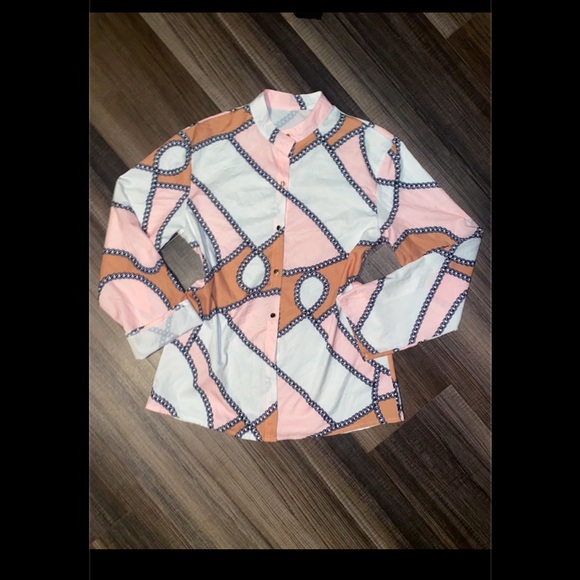 Chain print button down - Picture 10 of 11